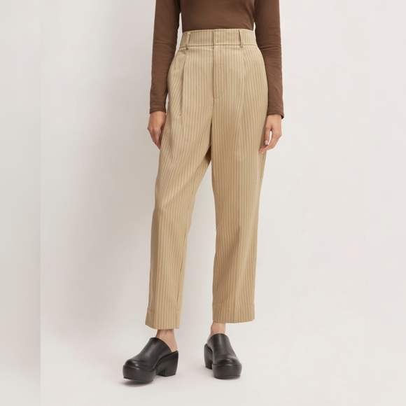 Everlane The Draper High Waisted Pinstripe Trouser Pants Size 4 - New with tags - Picture 2 of 16